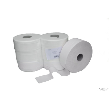 Jumbo-Toilettenpapier, 2-lagig, Zellstoff wei, MIDI, Dm:25 cm, 6 Rollen/Pack