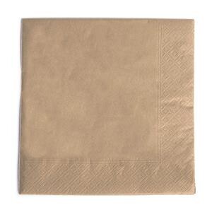 Zelltuchservietten, 33x33 cm, 2-lagig, 1/4 Falz, 48x50 Stk./Karton, naturbraun