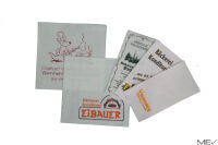 Servietten bedruckt, 33x33 cm, 1-lagig,1/4 Falz, weiss,10x500 Stück pro Karton