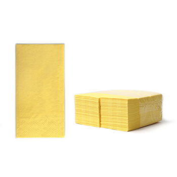 Zelltuchservietten, 33x33 cm, 2-lagig, 1/8 Falz, gelb,  16x80 Stk./Karton