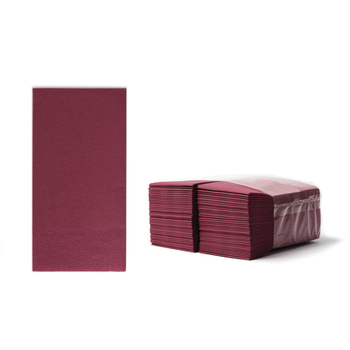 Zelltuchservietten, 33x33 cm, 2-lagig, 1/8 Falz, burgundy,  16x80 Stk./Karton
