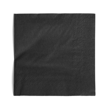 Zelltuchservietten, 33x33 cm, 2-lagig, 1/4 Falz, schwarz,  48x50 Stk./Karton