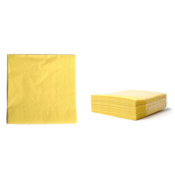 Zelltuchservietten, 38x38 cm, 2-lagig, 1/8 Falz, gelb,  14x50 Stk./Karton
