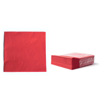 Zelltuchservietten, 38x38 cm, 2-lagig, 1/8 Falz, rot,  14x50 Stk./Karton