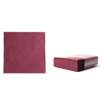 Zelltuchservietten, 38x38 cm, 2-lagig, 1/8 Falz, burgundy,  14x50 Stk./Karton