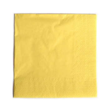 Servietten bedruckt, 33x33 cm, 2-lagig, 1/4  Falz, gelb, 2400 Stck/Karton