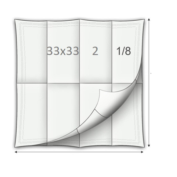 Zelltuchservietten, 33x33 cm, 2-lagig, 1/8 Falz, weiß,  10x300 Stk./Karton