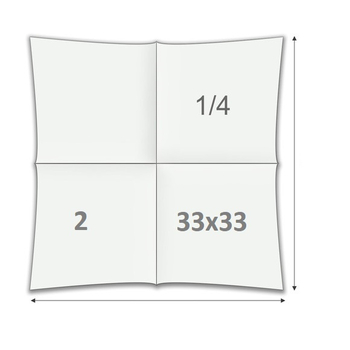 Zelltuchservietten, 33x33 cm, 2-lagig, 1/4 Falz, weiß,  48x50 Stk./Karton