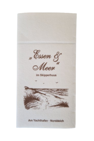 Besteckserviette bedruckt Soft Point, 39x38 cm, 1/8 Falz, weiß & farbig, 20x50 Stück/Karton