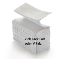 Papierhandtücher, Zellstoff 2-lagig, ZZ/V-Falz, weiß, 4000 Blatt/Karton