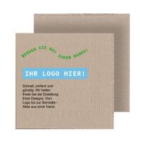 Servietten bedruckt, 24x24 cm, 2-lagig, 1/4 Falz, Recycling,  10x400 Stück pro Karton