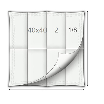Zelltuchservietten, 40x40 cm, 2-lagig, 1/8 Falz, weiß,  4x250 Stk./Karton
